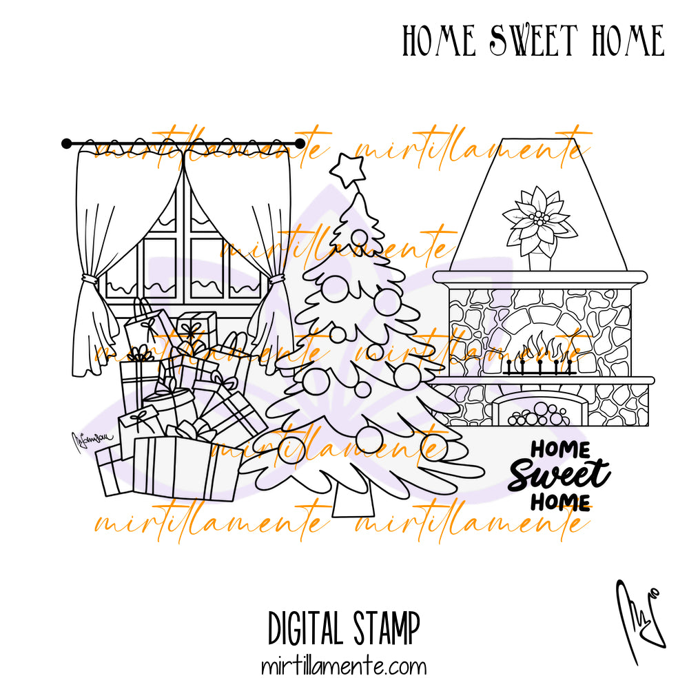 Svario: HOME SWEET HOME - digital stamp