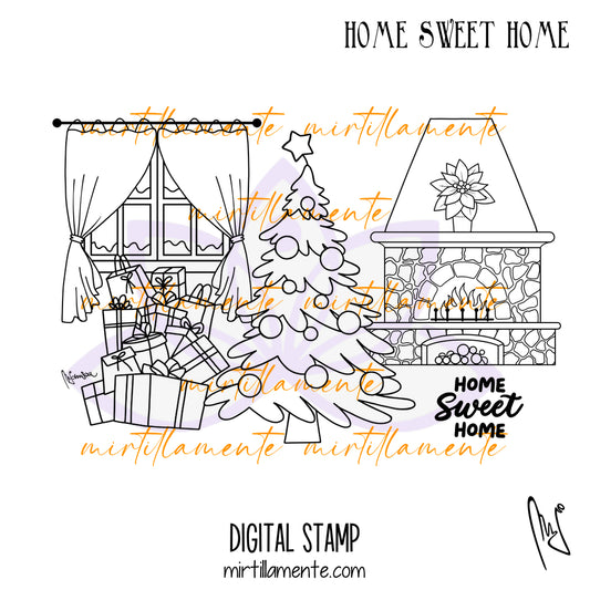 Svario: HOME SWEET HOME - digital stamp