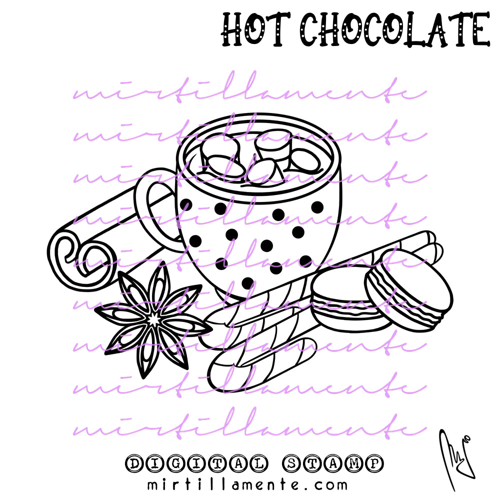 Eat & Drink: HOT CHOCOLATE - digital stamp