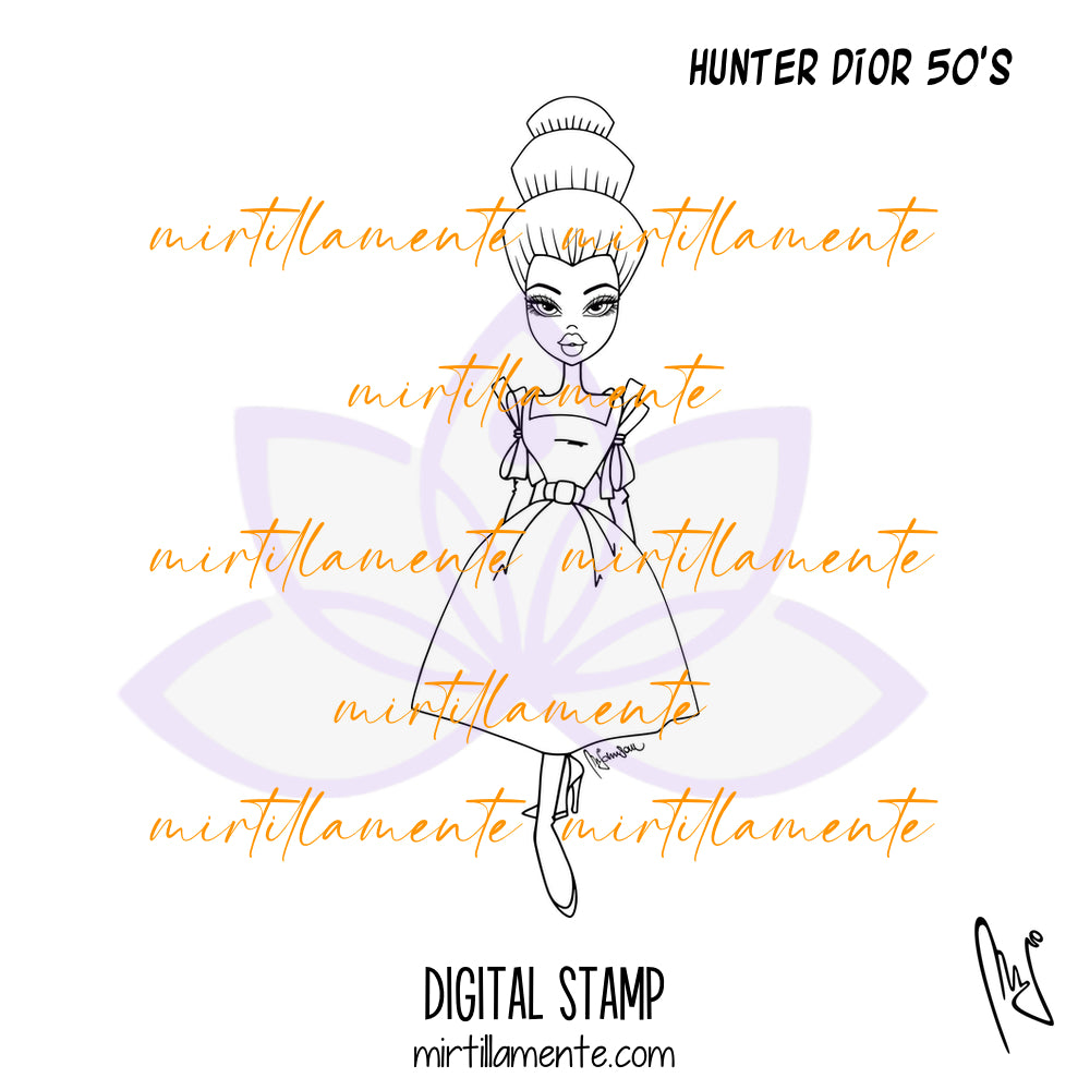 Le Olivie: HUNTER DIOR 50'S - digital stamp