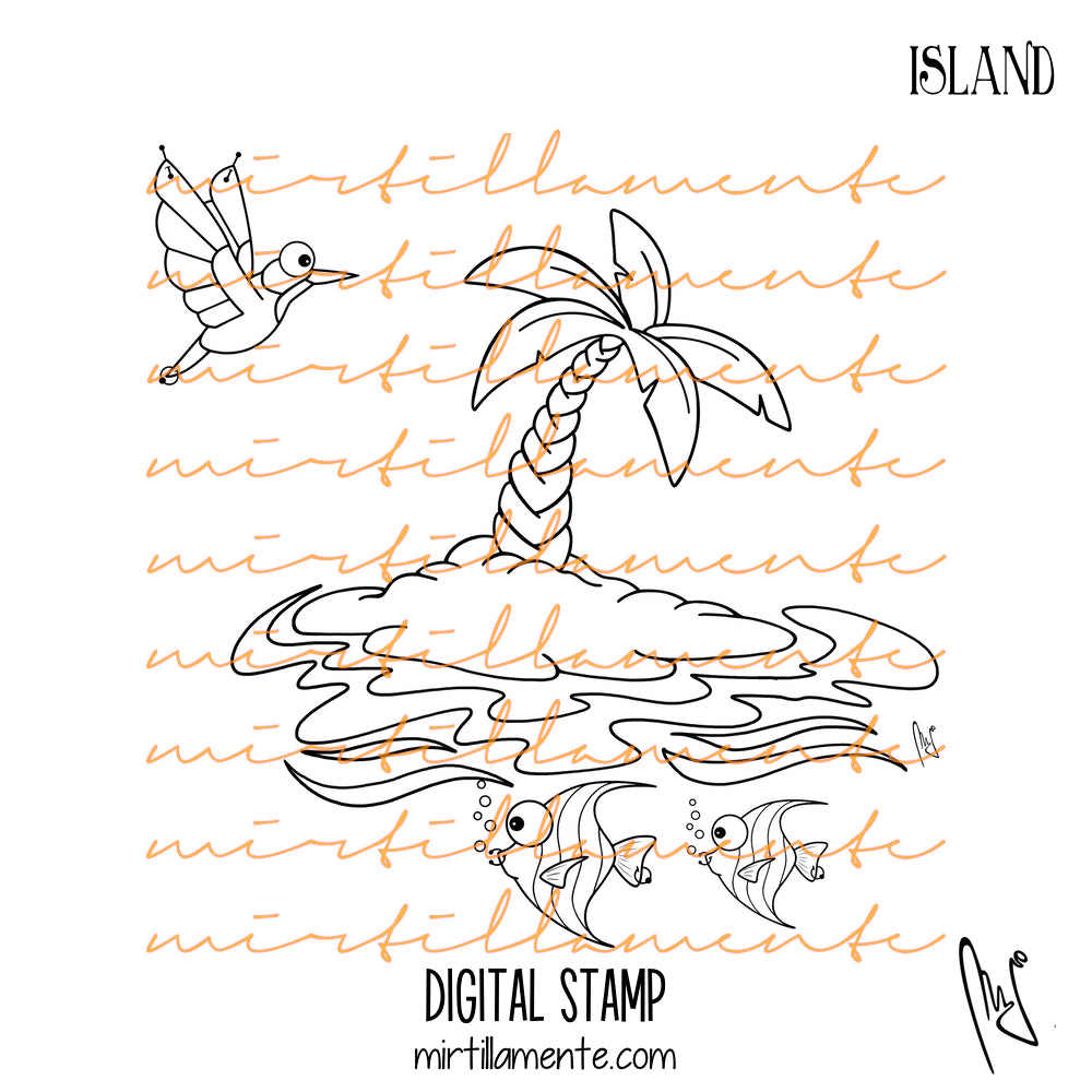 Crazy Paws: ISLAND - digital stamp