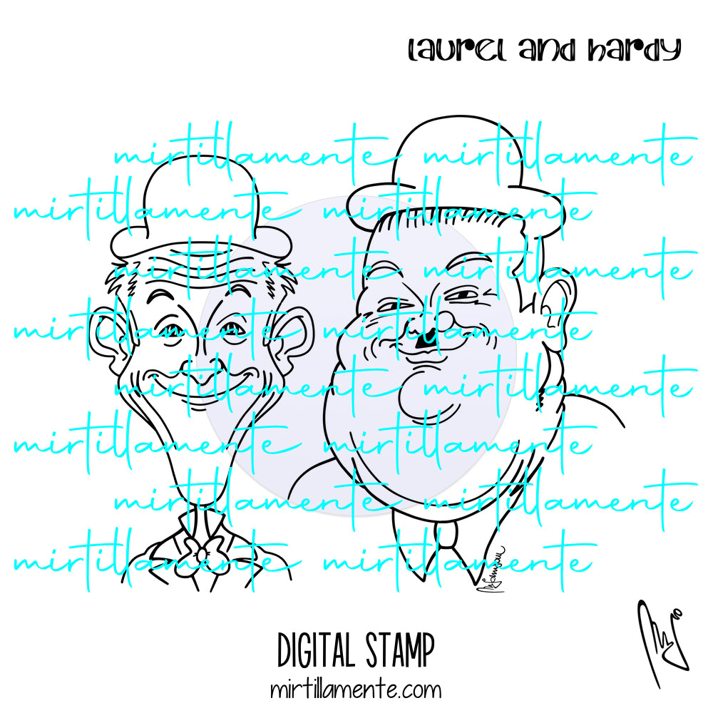 Characters: LAUREL AND HARDY - digital stamp