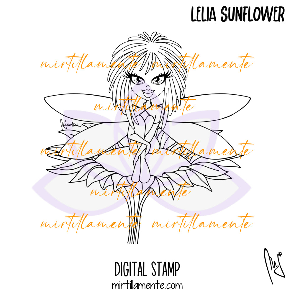 Le Pine: LELIA SUNFLOWER - digital stamp