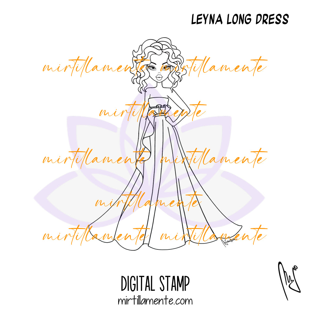 Le Olivie: LEYNA LONG DRESS - digital stamp