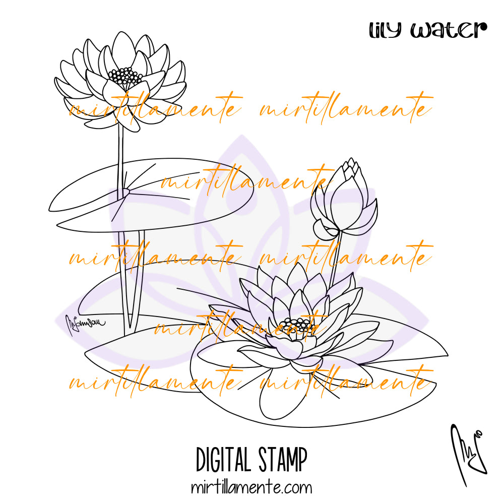 Nature: LILY WATER - digital stamp