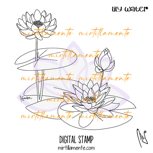 Nature: LILY WATER - digital stamp