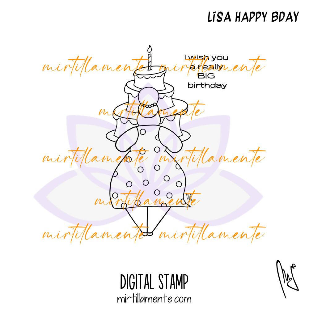 Le Gine: LISA HAPPY B-DAY - digital stamp