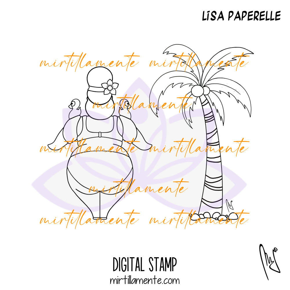 Le Gine: LISA PAPERELLE - digital stamp