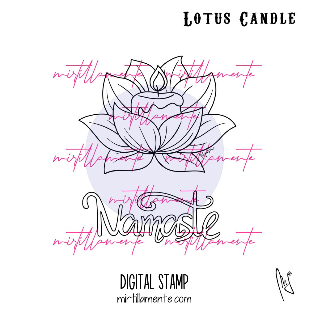 Zen: LOTUS CANDLE - digital stamp