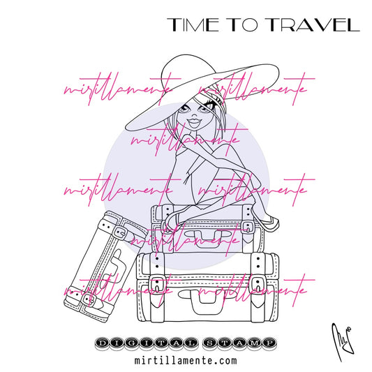 Le Pine: MAGDA TIME TO TRAVEL - digital stamp