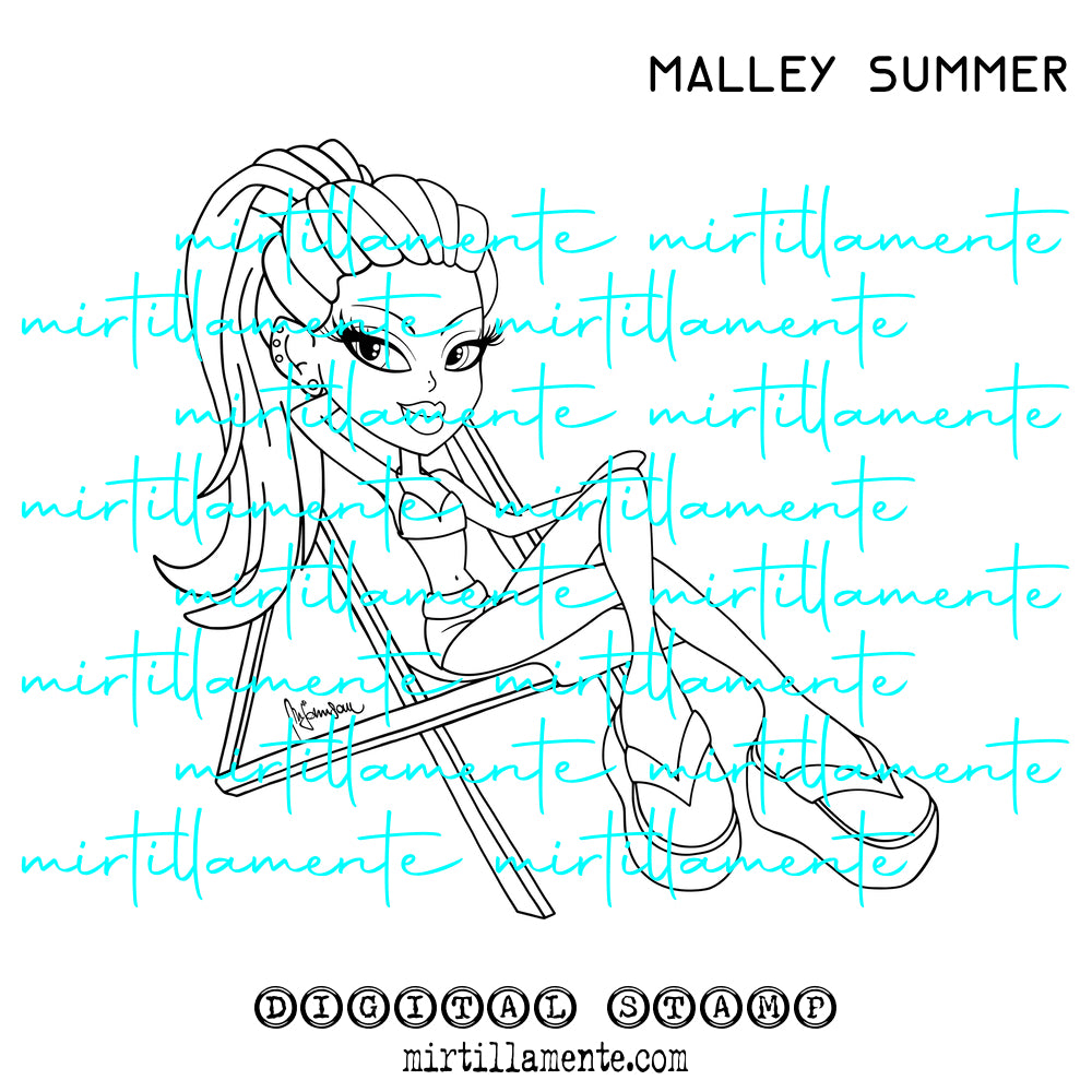 Le Pine: MALLEY SUMMER - digital stamp