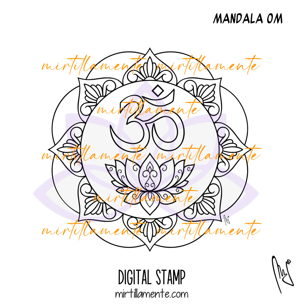 Zen: MANDALA OM - digital stamp