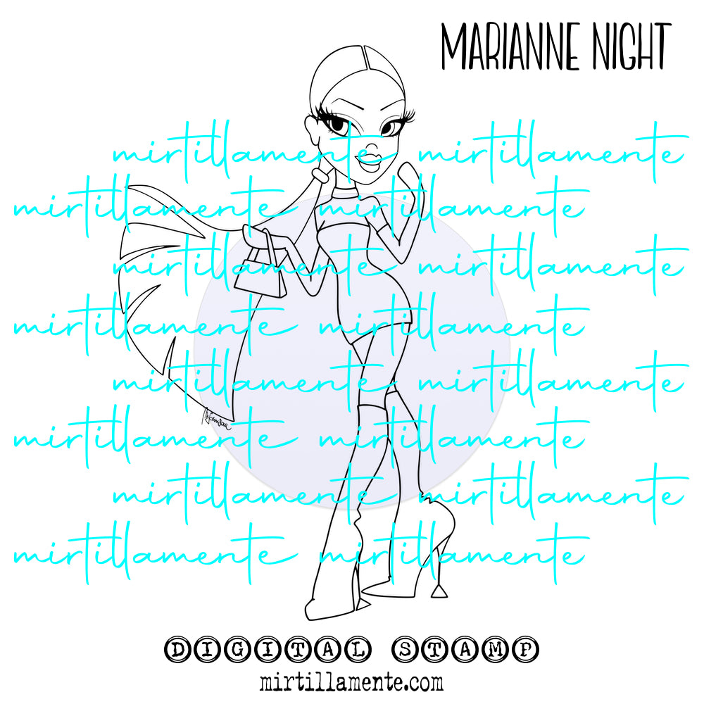 Le Pine: MARIANNE NIGHT - digital stamp