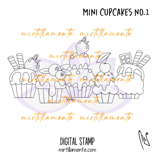 Eat & Drink: MINI CUPCAKES no.1 - digital stamp