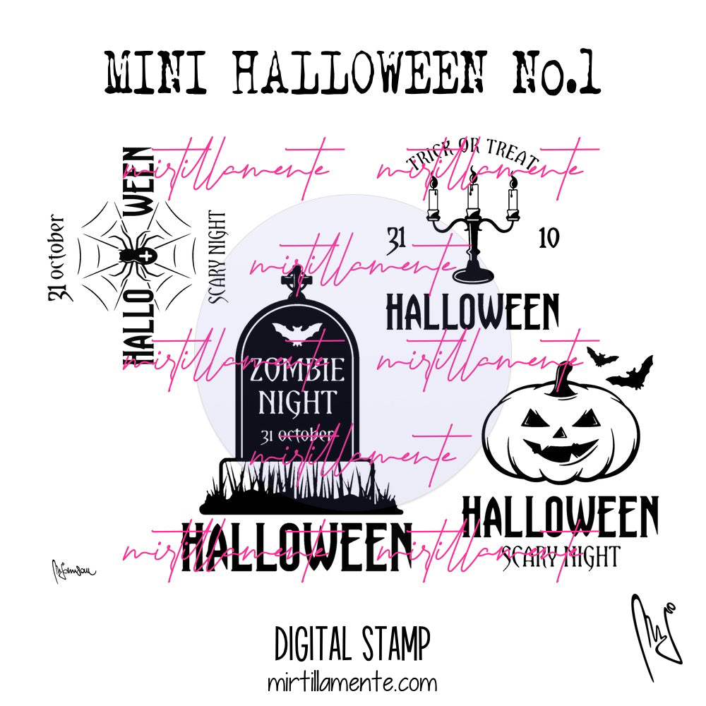 Svario: MINI HALLOWEEN no.1 - digital stamp