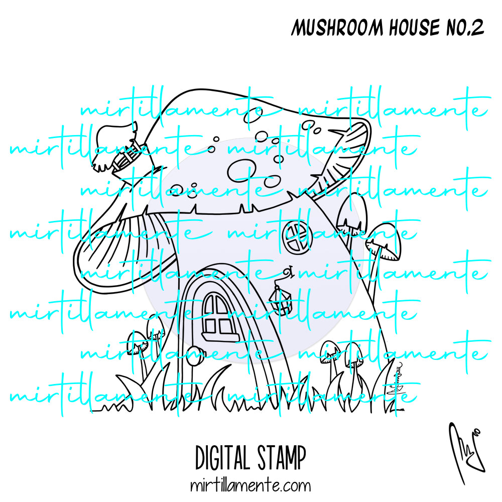 Fairyland: MUSHROOM HOUSE no.2 - digital stamp