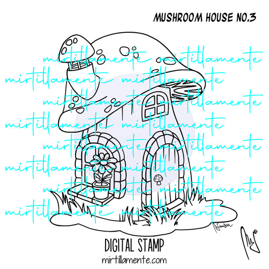 Fairyland: MUSHROOM HOUSE no.3 - digital stamp