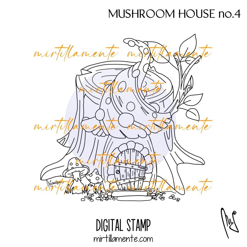 Fairyland: MUSHROOM HOUSE no.4 - digital stamp