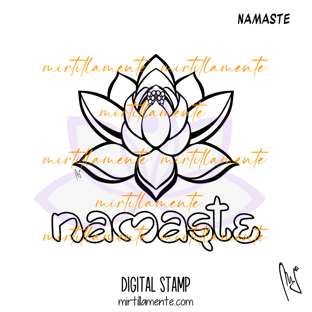 Zen: NAMASTE - digital stamp