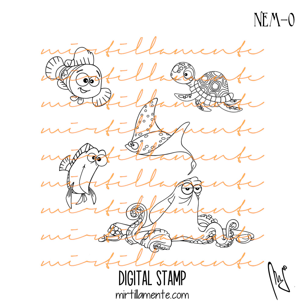 Crazy Paws: NEM-O - digital stamp