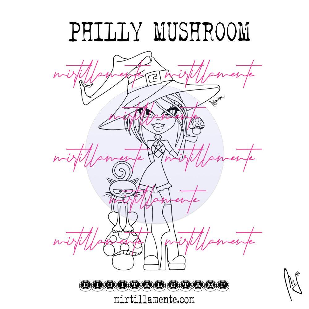 Le Pine: PHILLY MUSHROOM - digital stamp