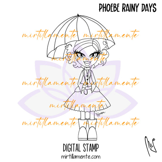 Le Pine: PHOEBE RAINY DAYS - digital stamp