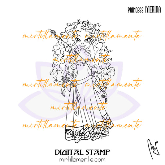 Le Pine: PRINCESS MERIDA - digital stamp