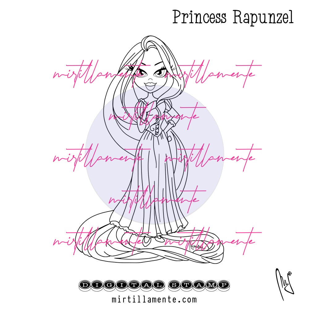 Le Pine: PRINCESS RAPUNZEL - digital stamp