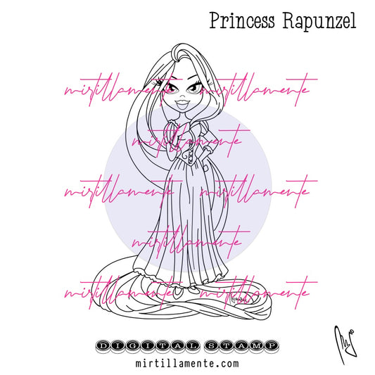 Le Pine: PRINCESS RAPUNZEL - digital stamp