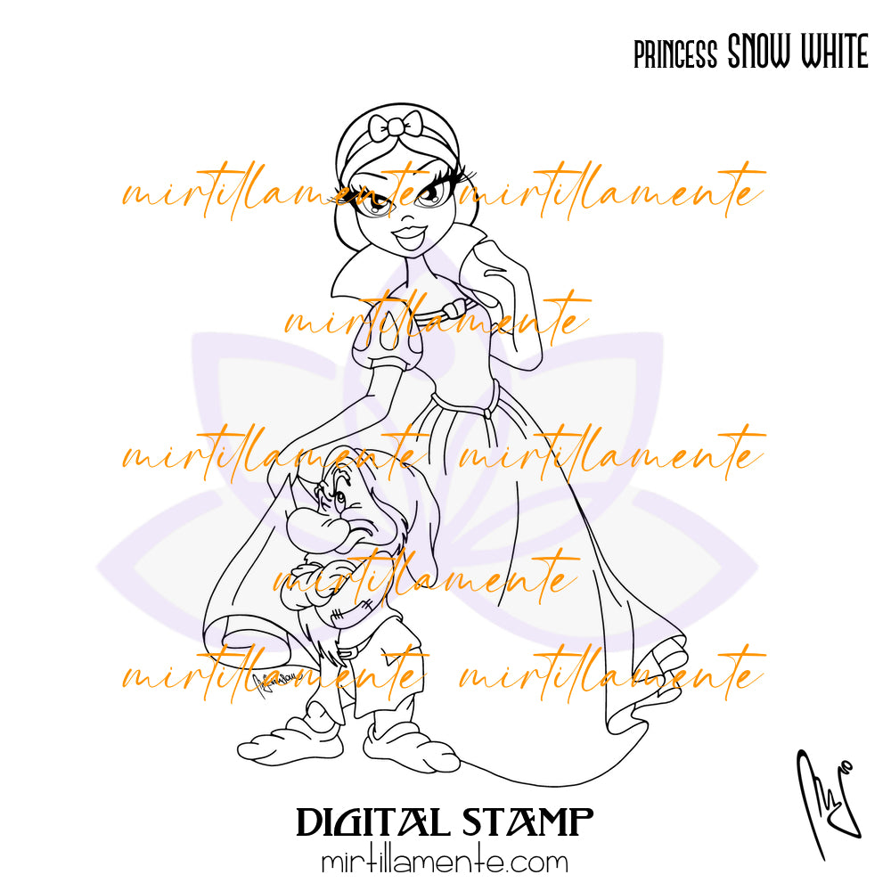 Le Pine: PRINCESS SNOW WHITE - digital stamp