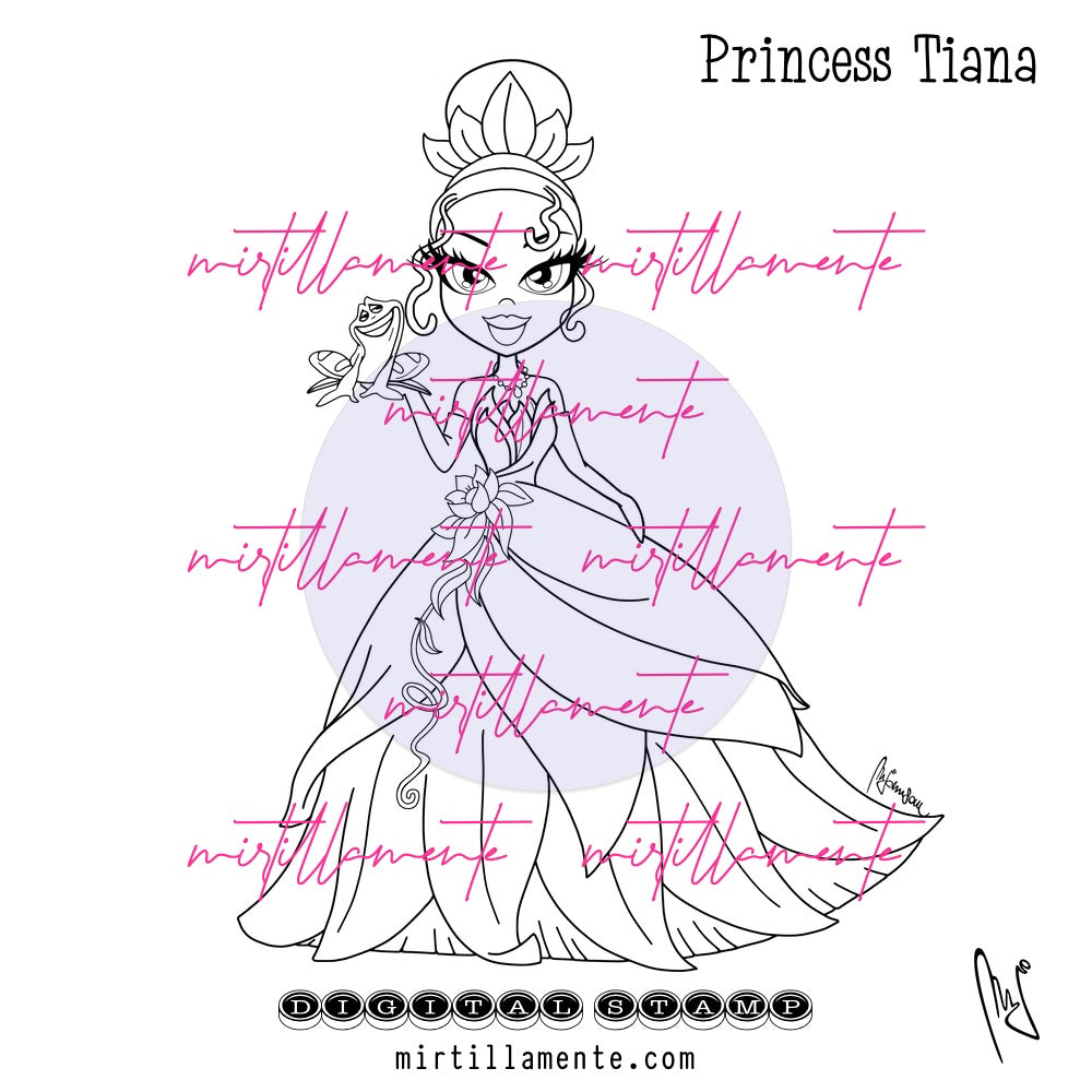 Le Pine: PRINCESS TIANA - digital stamp