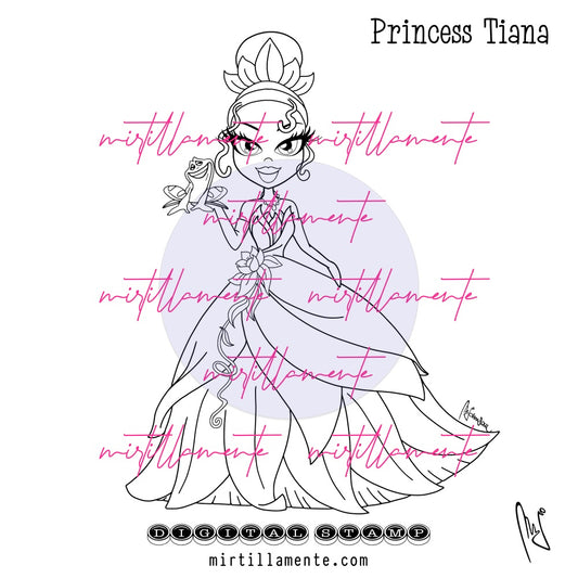 Le Pine: PRINCESS TIANA - digital stamp