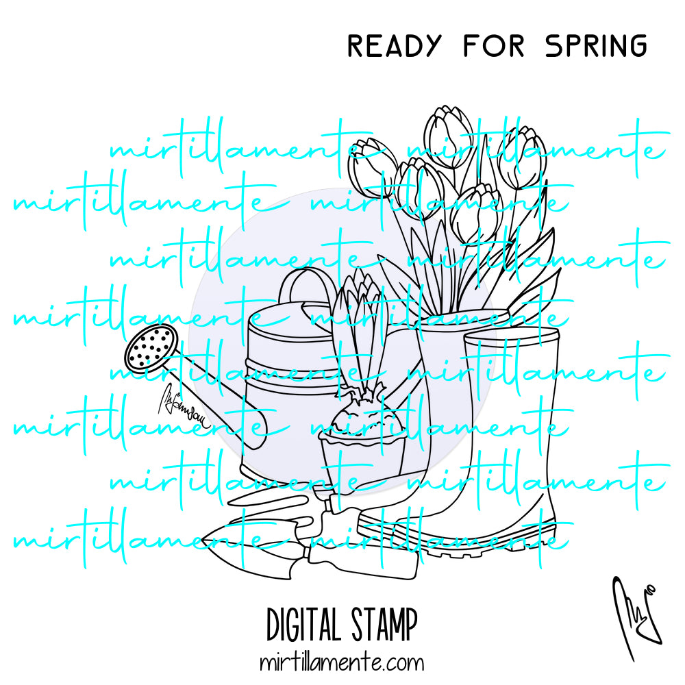 Ready For Spring Graphics Nature: READY FOR SPRING - digital stamp – Mirtillamente