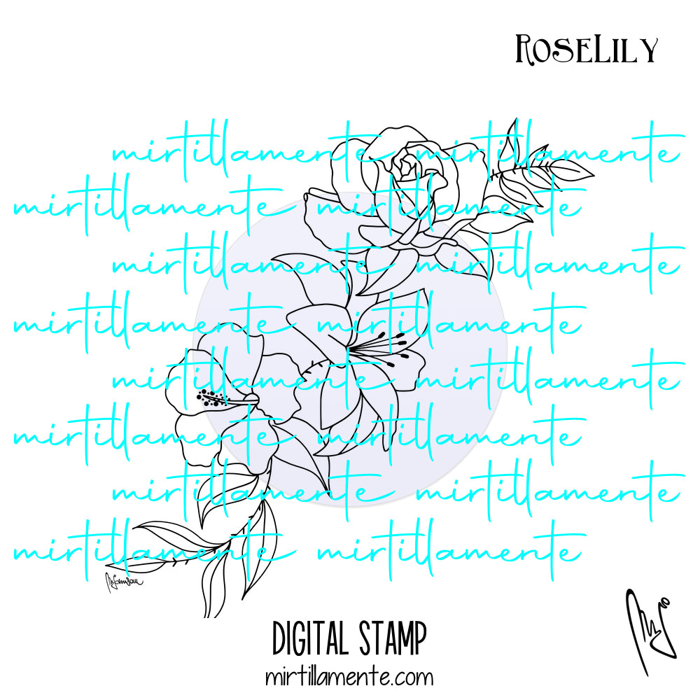 Nature: ROSE LILY - digital stamp