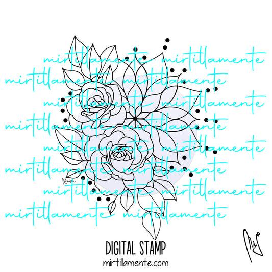 Nature: ROSE MANDALA - digital stamp