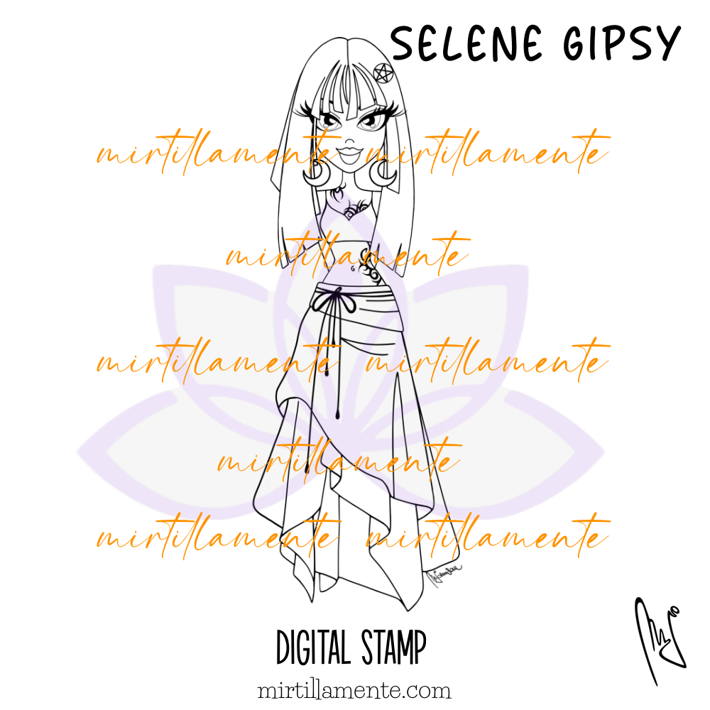 Le Pine: SELENE GIPSY - digital stamp