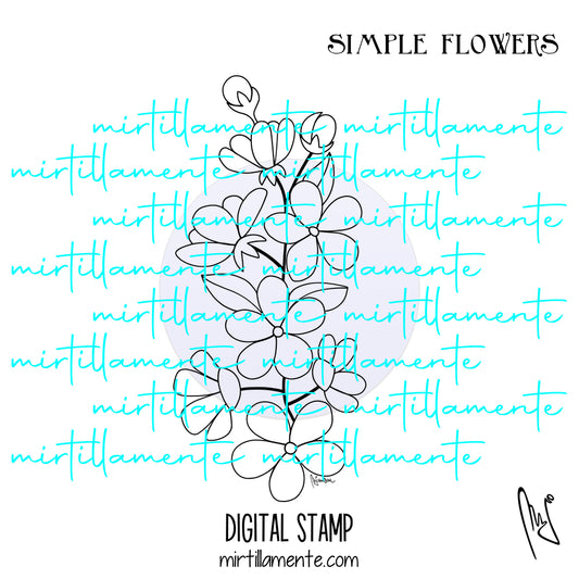 Nature: SIMPLE FLOWERS - digital stamp