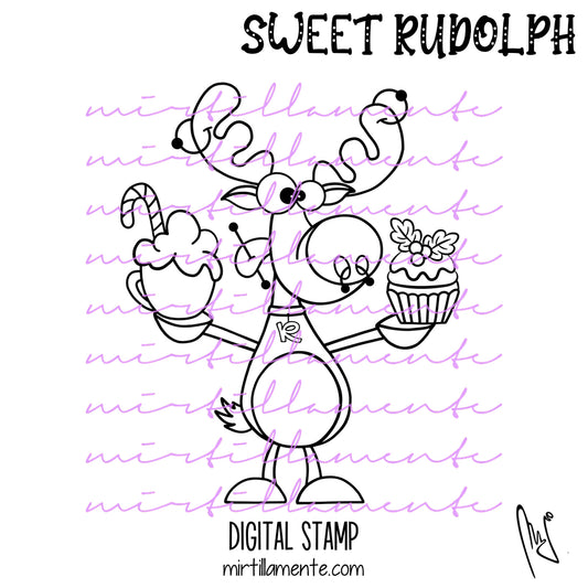 Crazy Paws: SWEET RUDOLPH - digital stamp