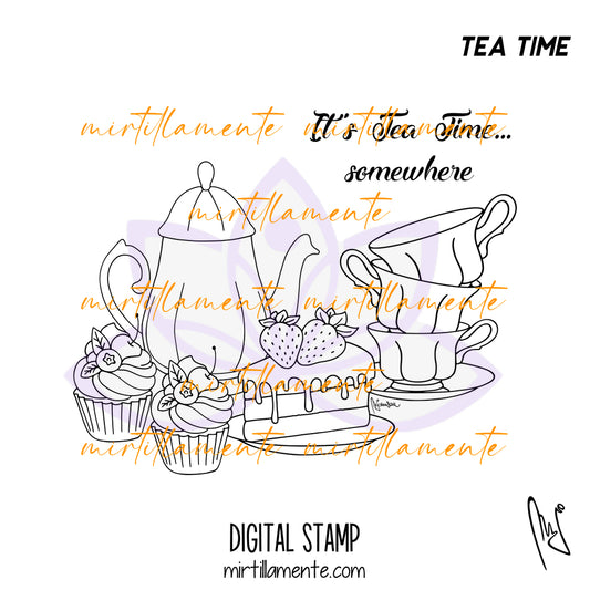 Eat & Drink: TEA TIME - digital stamp