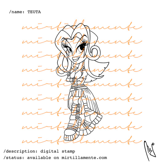 Le Pine: TEUTA - digital stamp