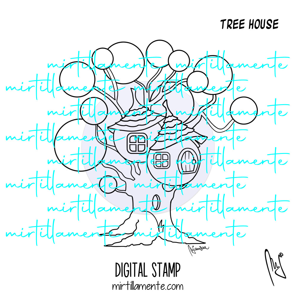 Fairyland: TREE HOUSE - digital stamp