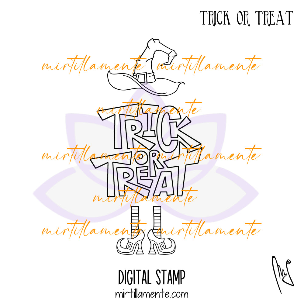 Svario: TRICK OR TREAT - digital stamp