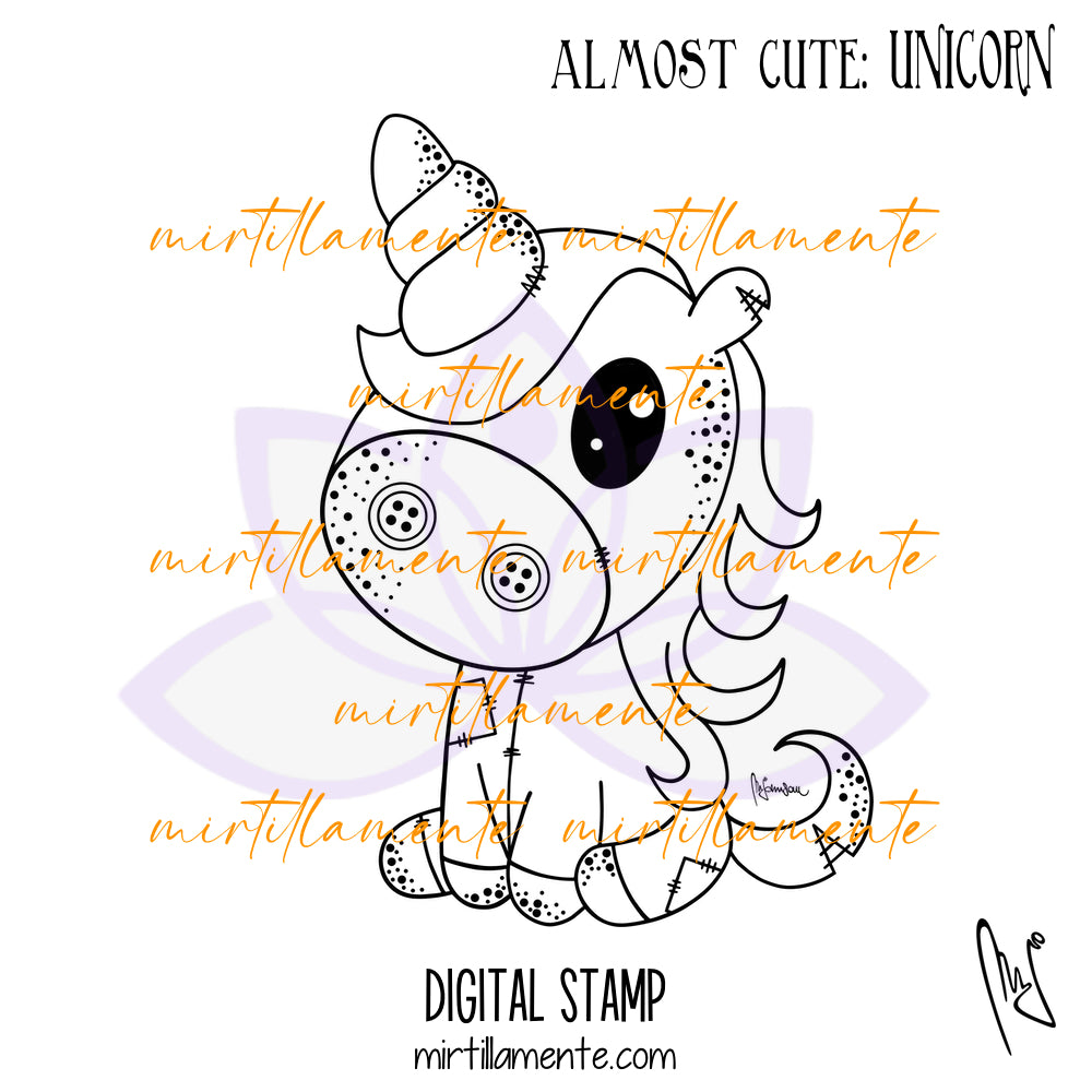 Almost Cute: UNICORN - digital stamp