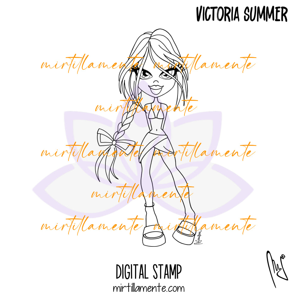 Le Pine: VICTORIA SUMMER - digital stamp