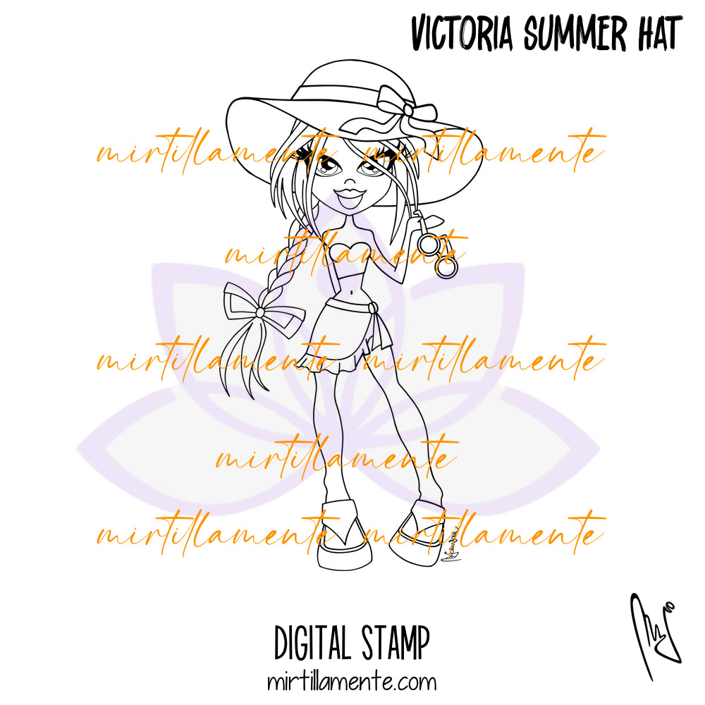 Le Pine: VICTORIA SUMMER HAT - digital stamp