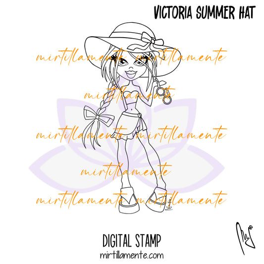 Le Pine: VICTORIA SUMMER HAT - digital stamp