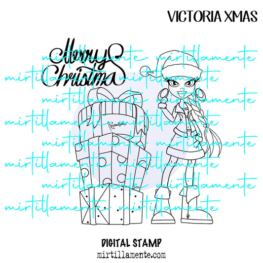 Le Pine: VICTORIA XMAS - digital stamp