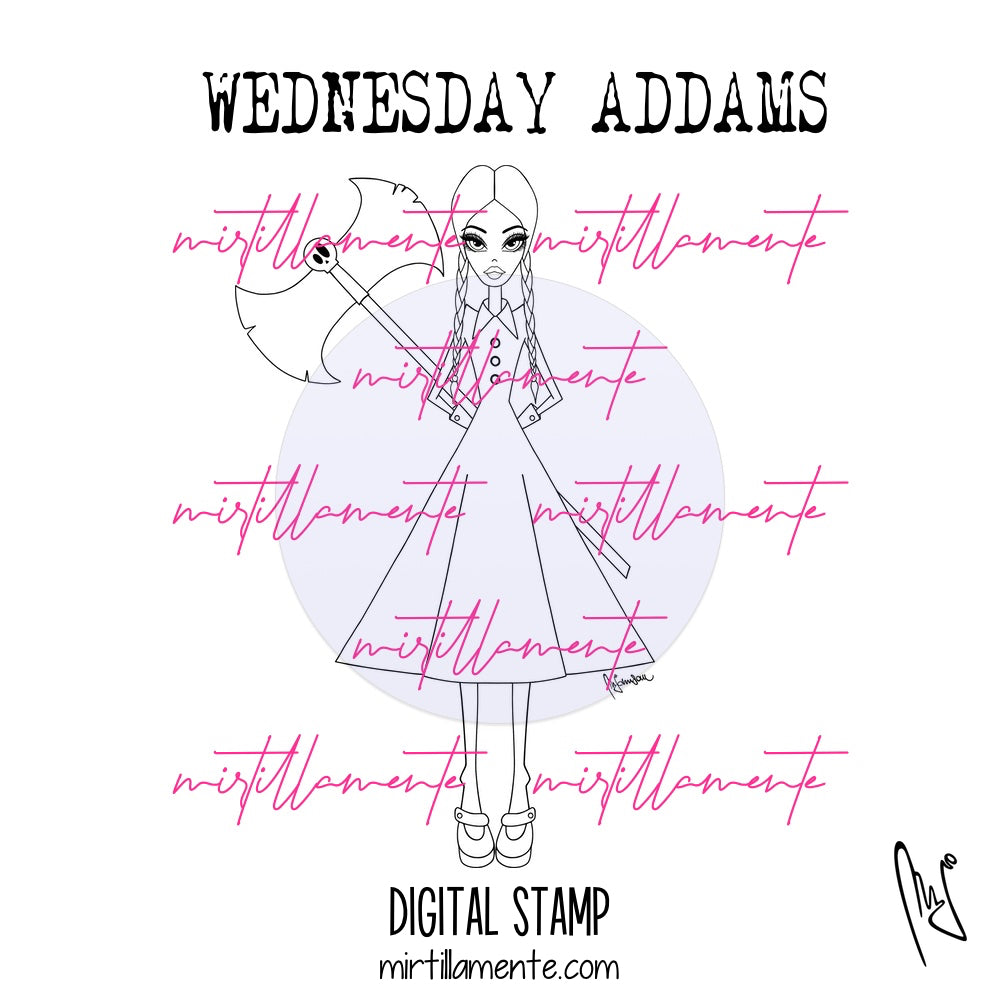 Le Olivie: WEDNESDAY ADDAMS - digital stamp