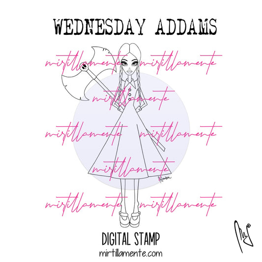 Le Olivie: WEDNESDAY ADDAMS - digital stamp