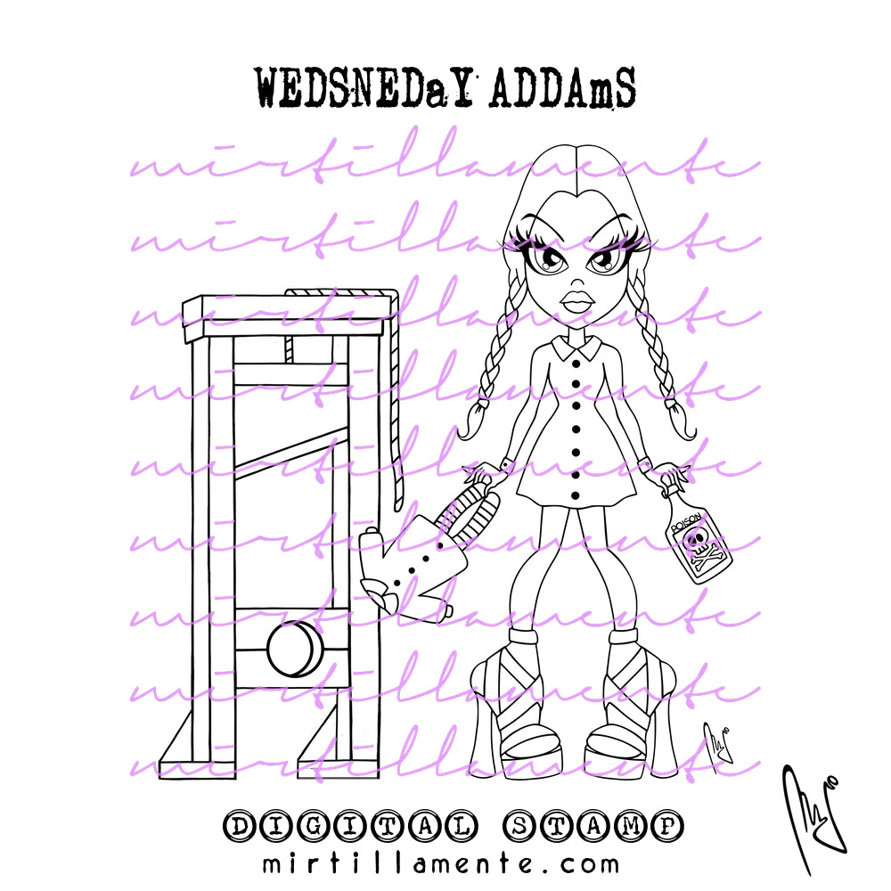 Le Pine: WEDNESDAY ADDAMS - digital stamp